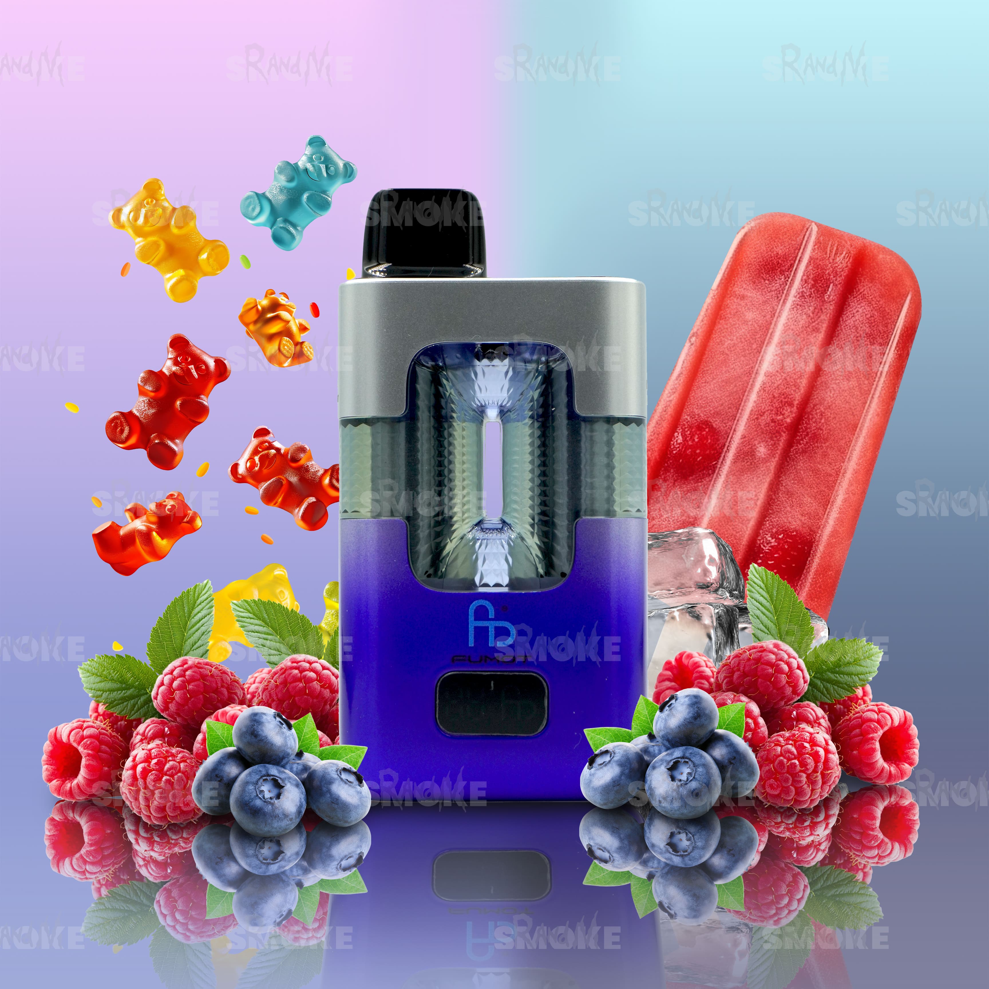 Fumot RandM Eco 2in1 50000 - Blue Razz Gummy Bear & Blue Razz Ice Pop