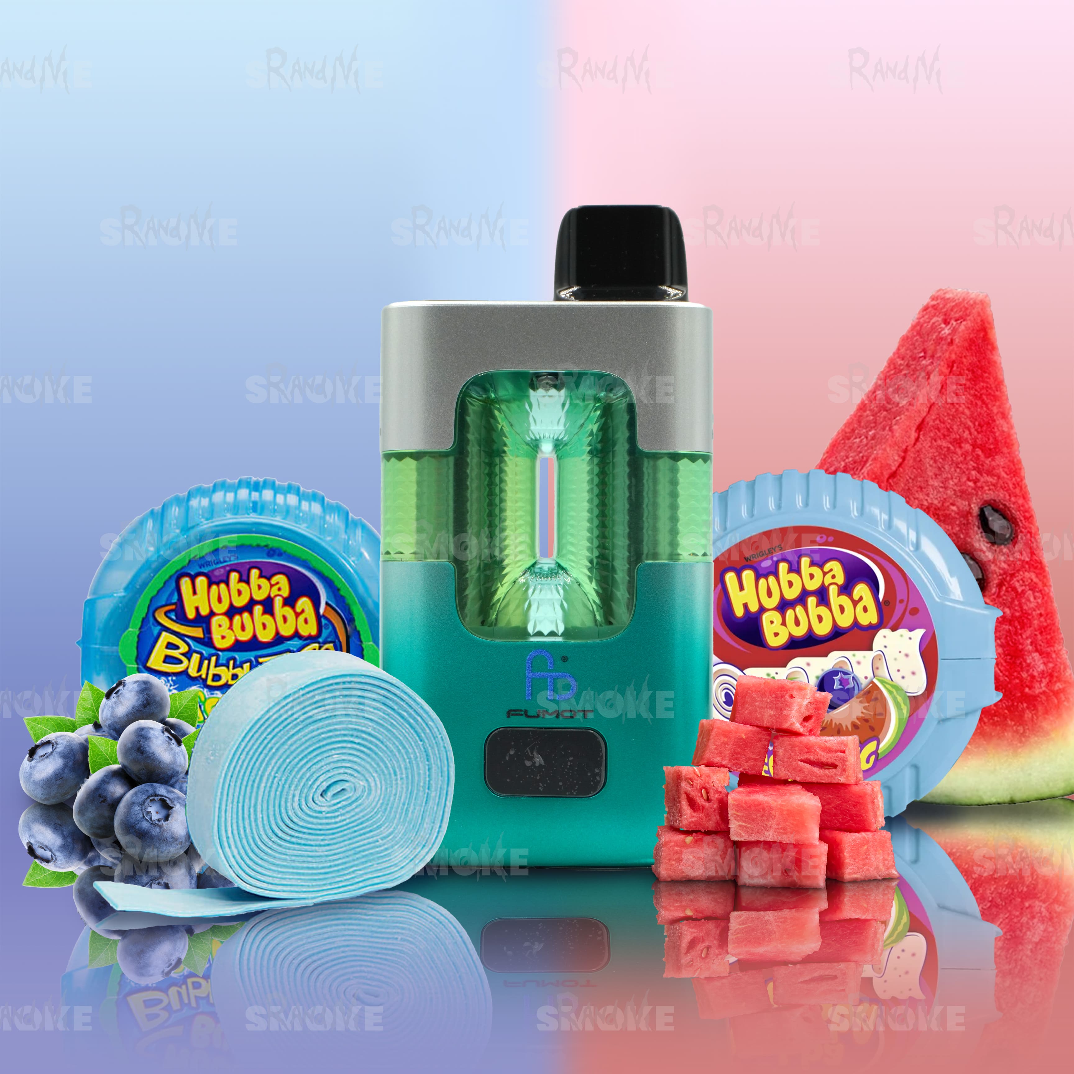 FUMOT 50000 Blueberry Bubblegum & Watermelon Hubba Bubba – süßer Kaugummi Fruchtmix