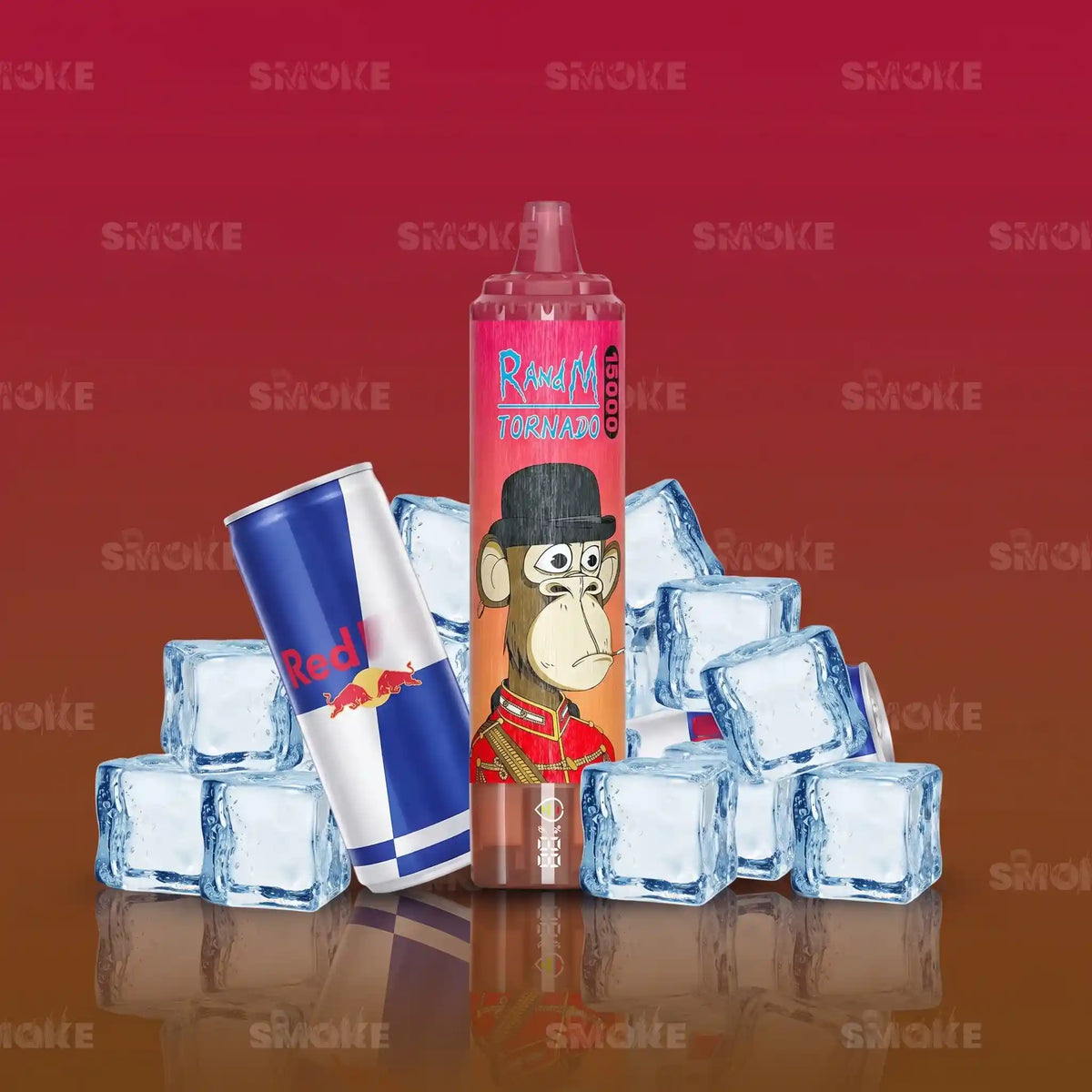 RandM Tornado Vape 15000 Red Energy Ice – Energy Drink und Eiswürfel