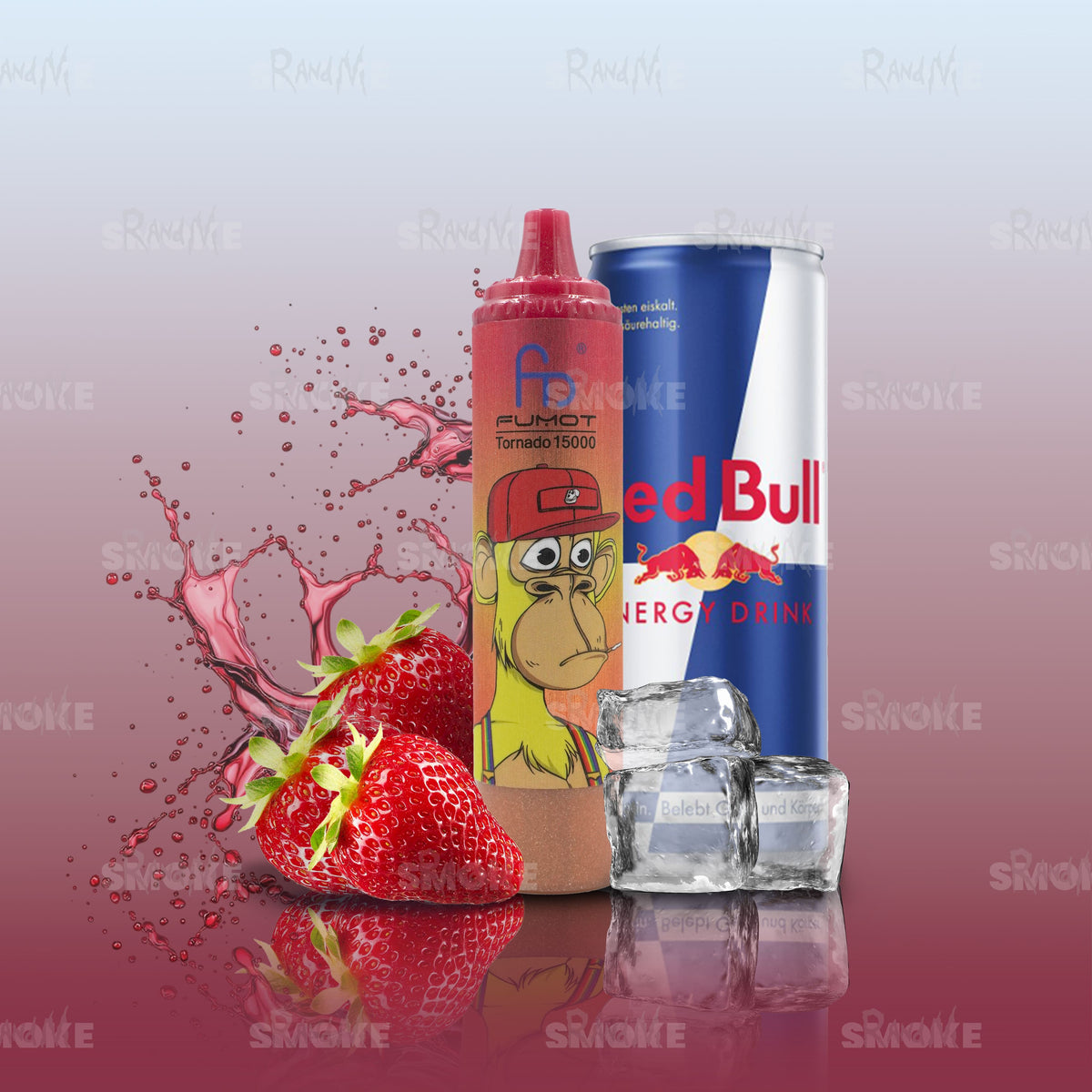 RandM Tornado 15000 Strawberry Redbull – Erdbeer Energy Geschmack