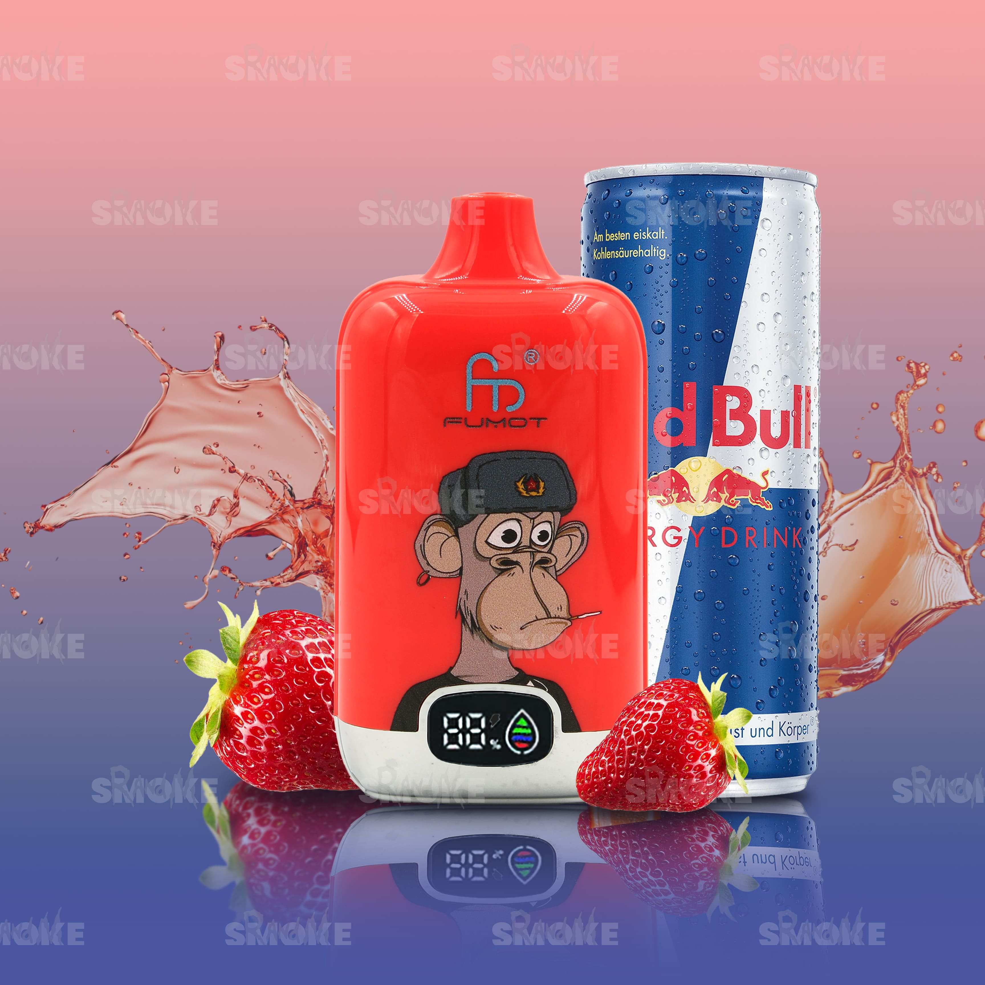 RandM Vape Tornado 10000 Strawberry Redbull – Energy-Kick mit süßer Erdbeere