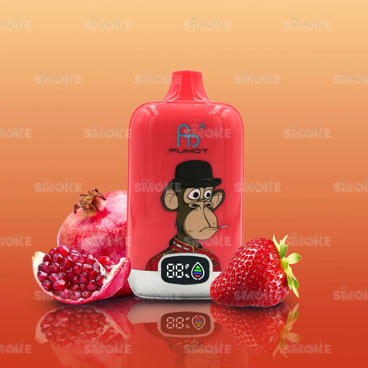 RandM Vape Tornado 12000 Strawberry Pomp – Fruchtige Erdbeere trifft auf spritzigen Granatapfel für einen intensiven Geschmackskick