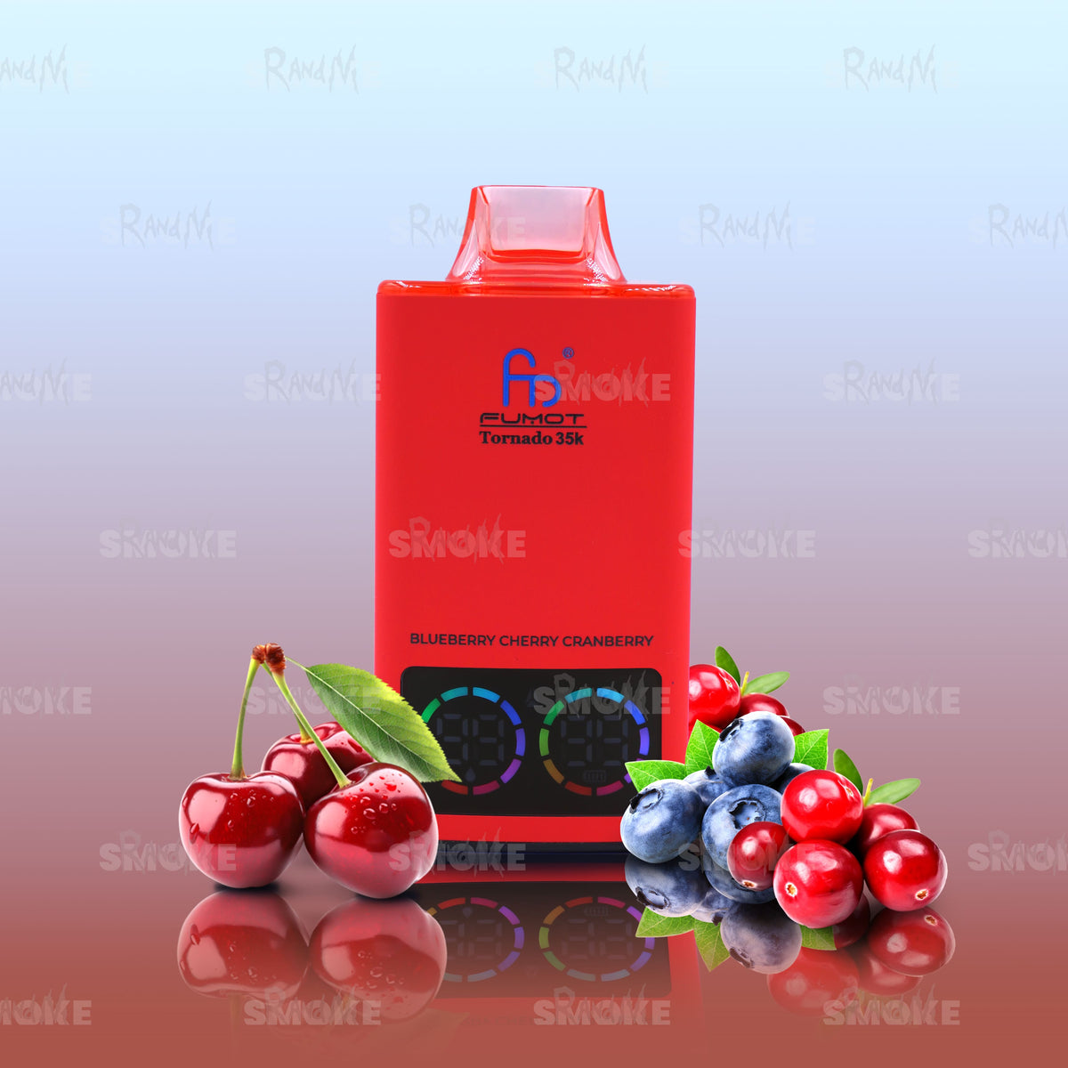 RandM Vape Tornado 35000 Blueberry Cherry Cranberry – Intensiver Beerenmix aus Blaubeere, Kirsche und Cranberry für ein vollmundiges Aroma