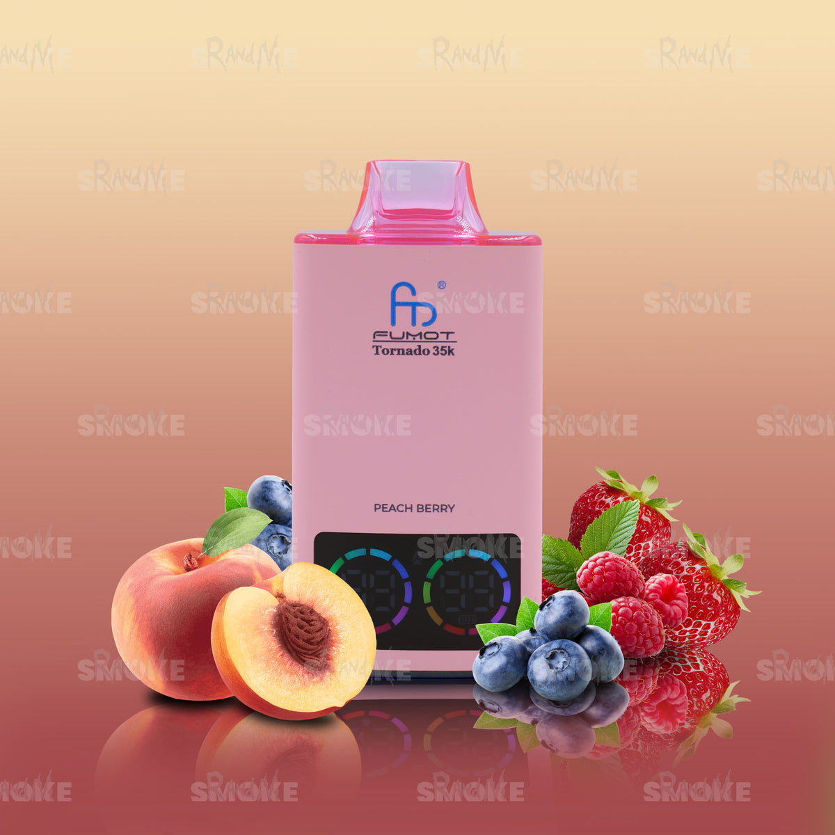 RandM Vape Tornado 35000 Peach Berry – Reifer Pfirsich gemischt mit süßen Beeren für ein fruchtig-mildes Aroma