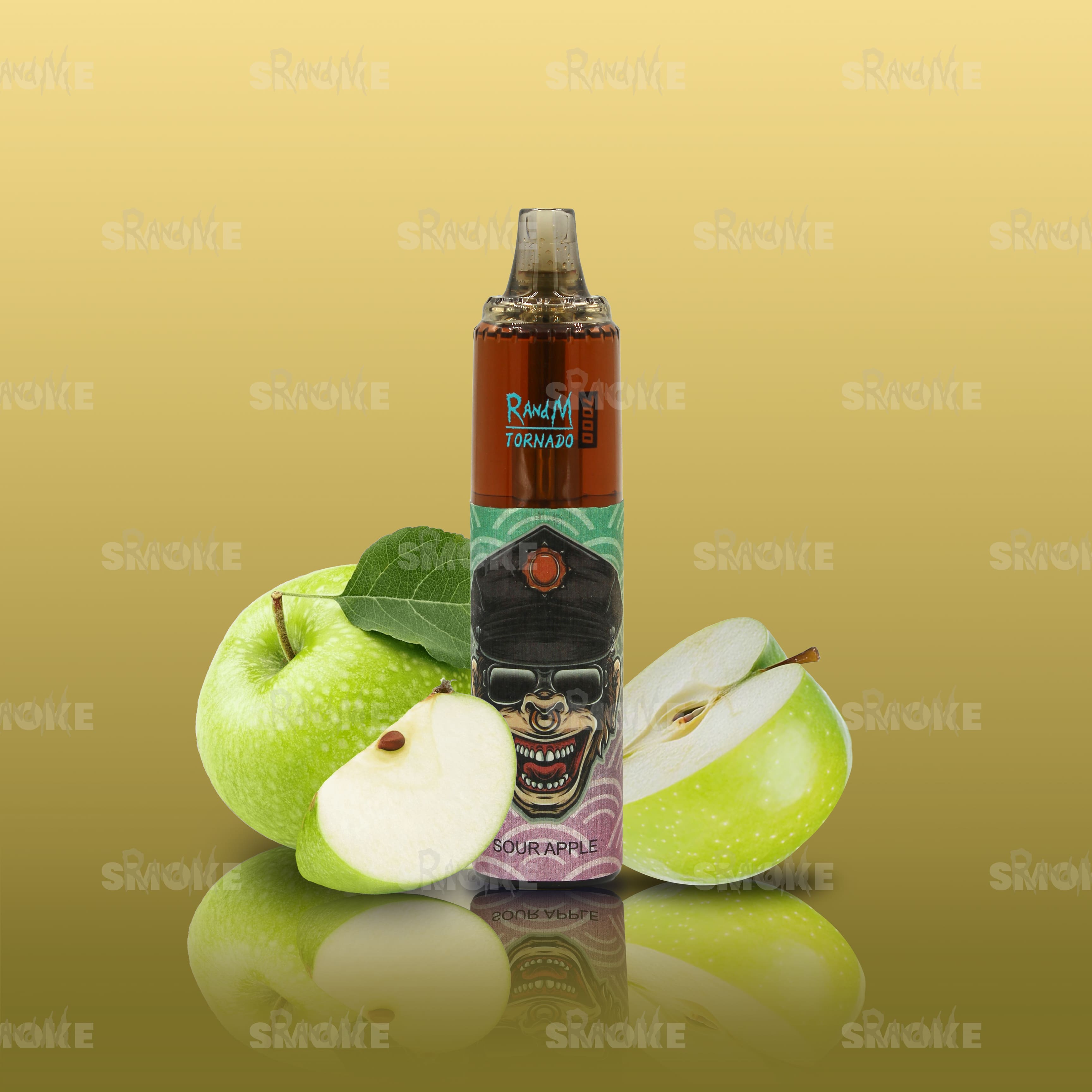 RandM Vape Tornado 7000 Sour Apple – Grüner Apfel mit einem extra sauren Kick – frisch und spritzig