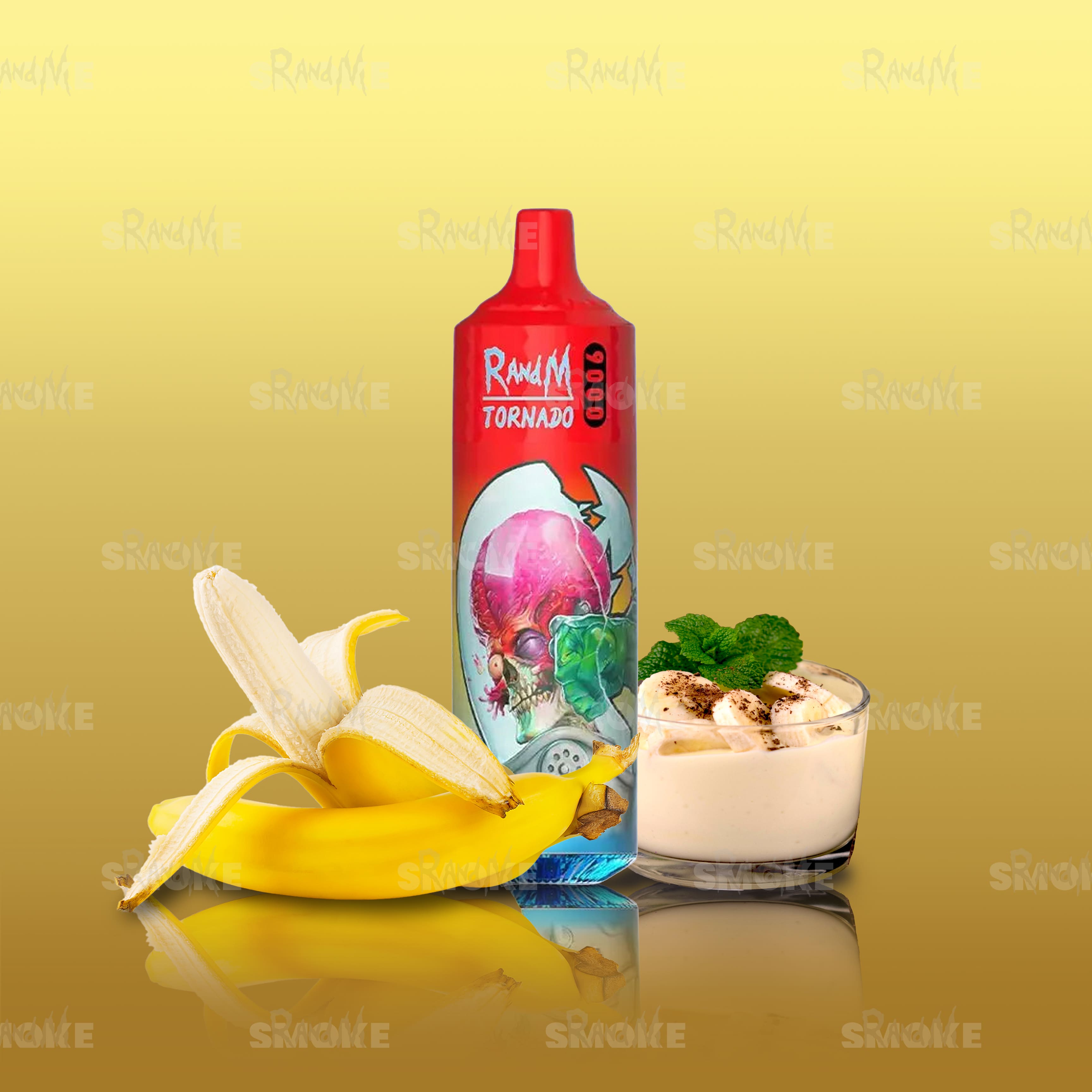RandM Vape Tornado 9000 Banana Custard – Cremige Banane mit Vanillepudding