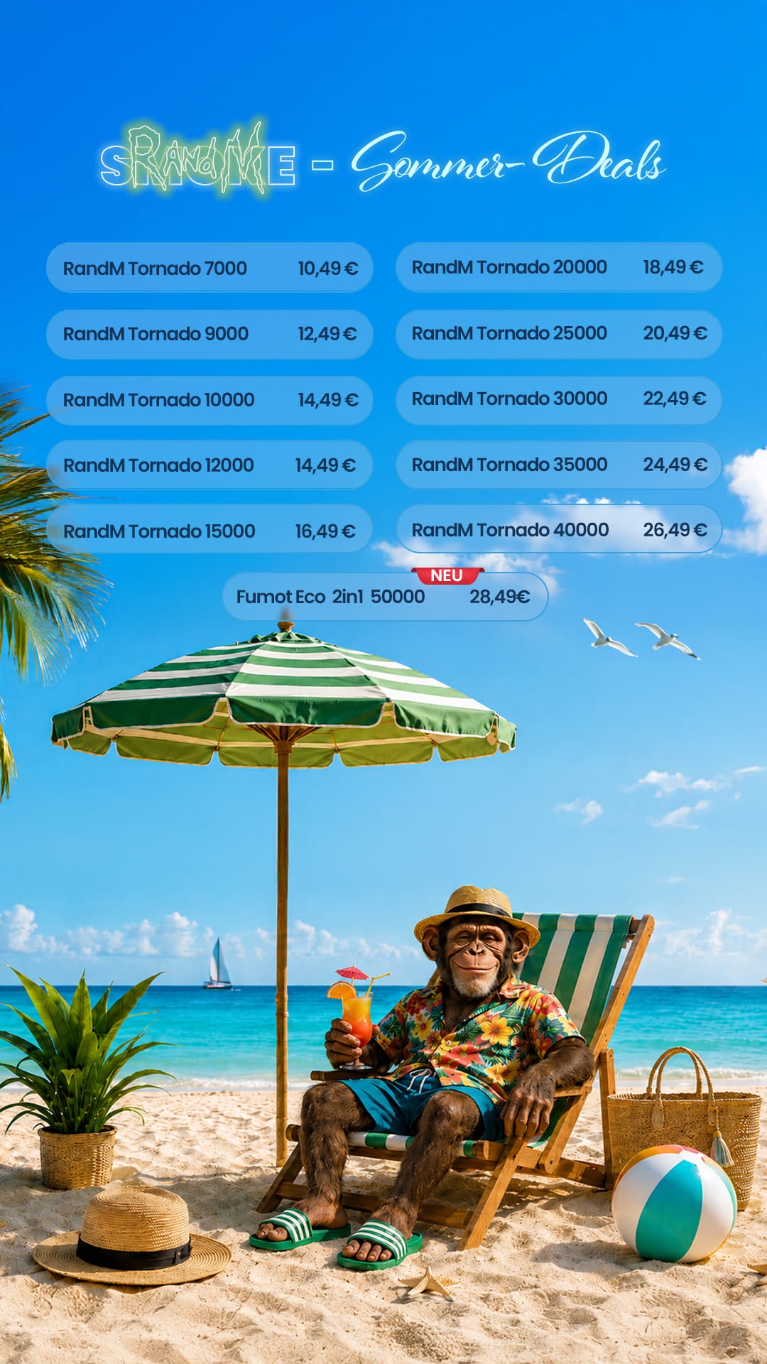 RandM Vapes Preisübersicht Sommer für Mobilgeräte – aktuelle Modelle und Preise