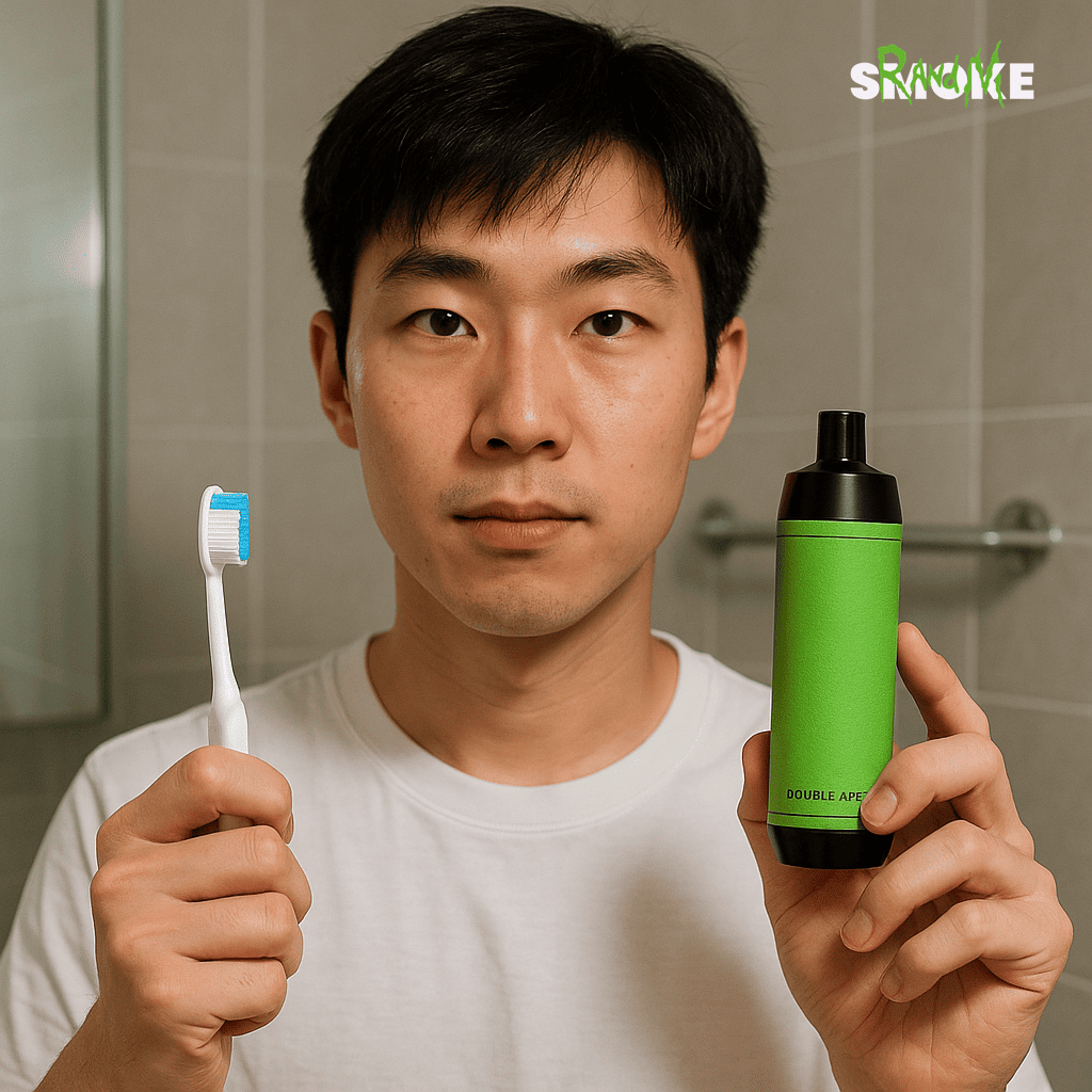 RandM Vape direkt nach dem Zähneputzen