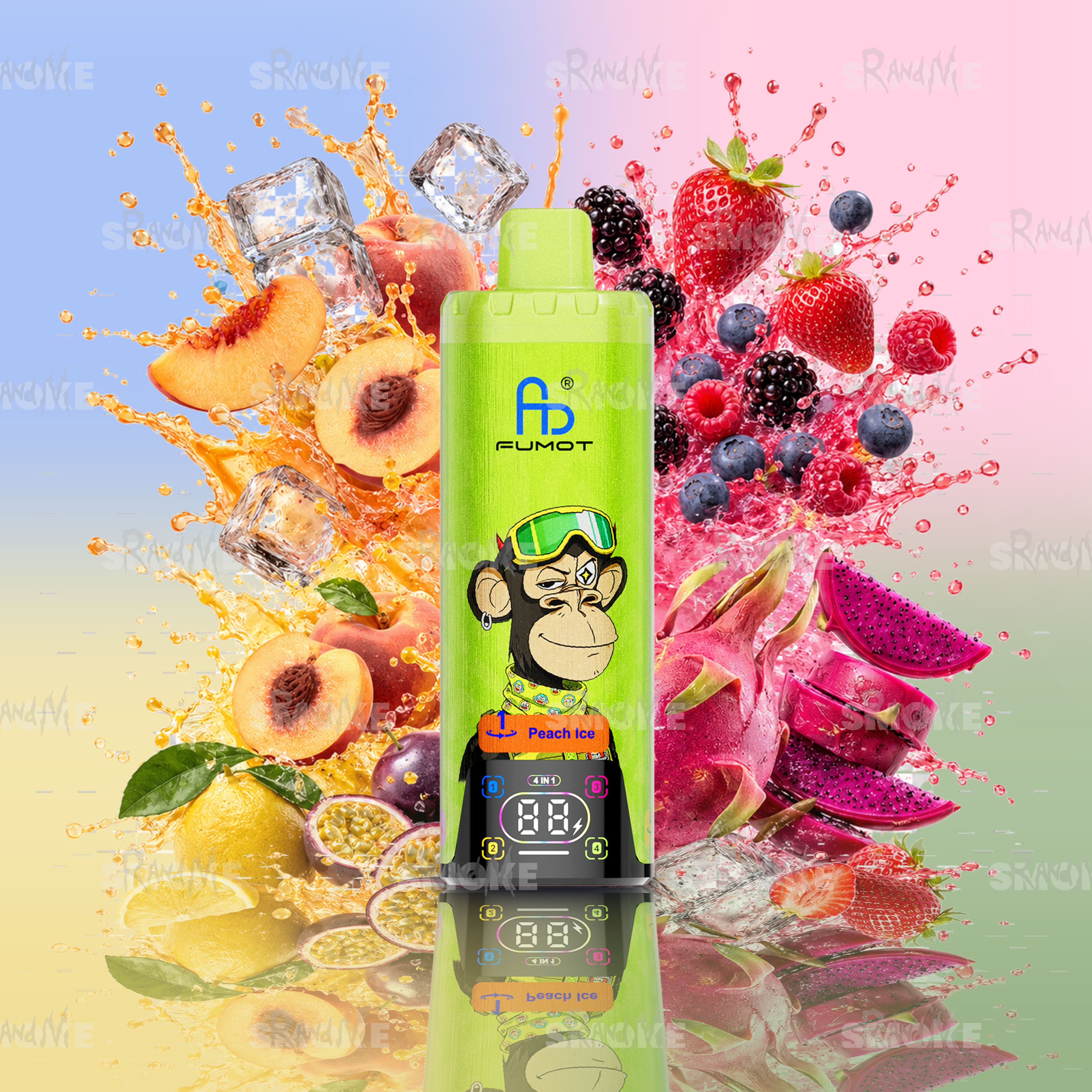 Eco 4in1 80K Peach Ice Mix | RandM Smoke