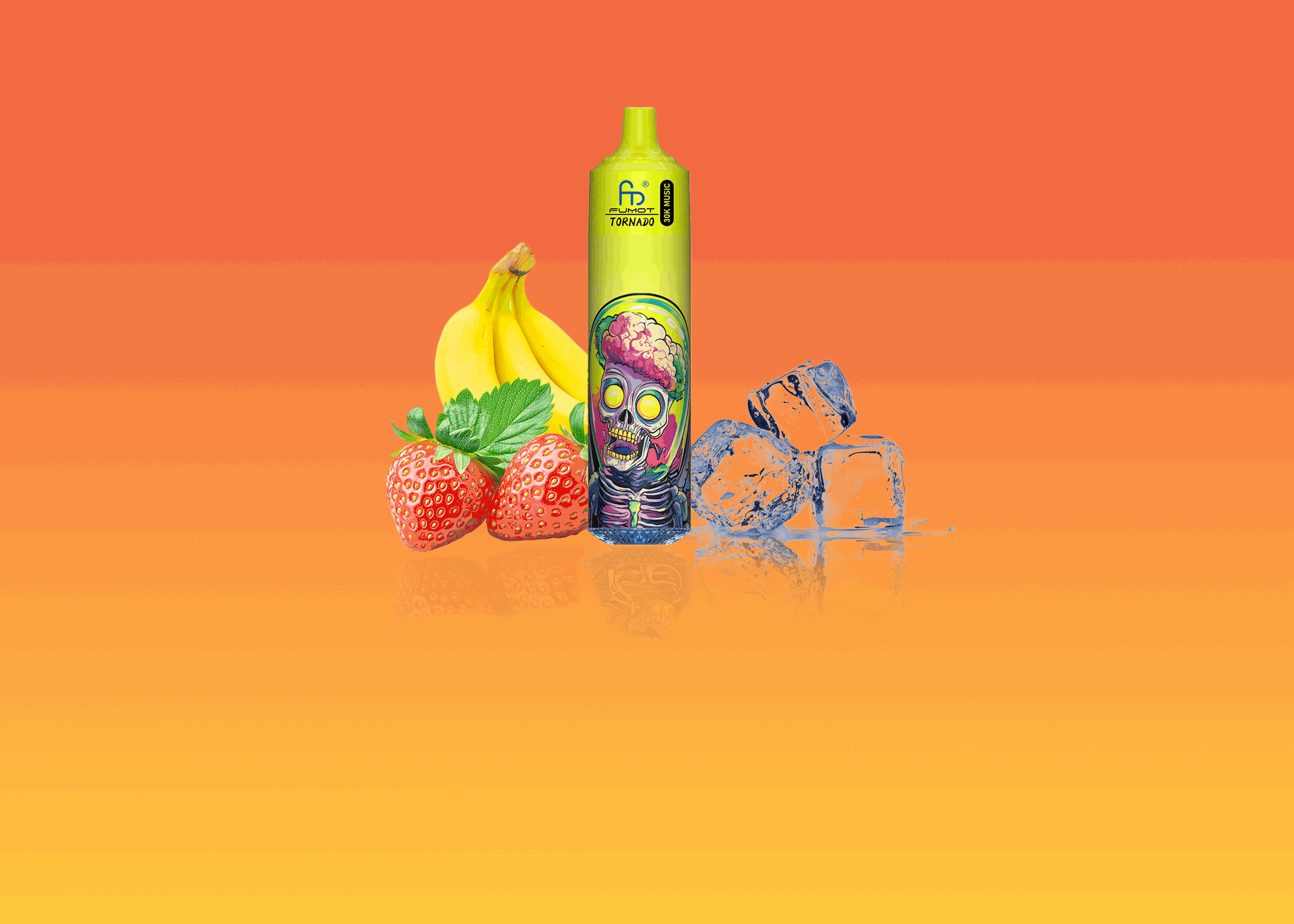 RandM Vape Tornado 30000 Strawberry Banana – Fruchtige Mischung aus süßer Erdbeere und cremiger Banane