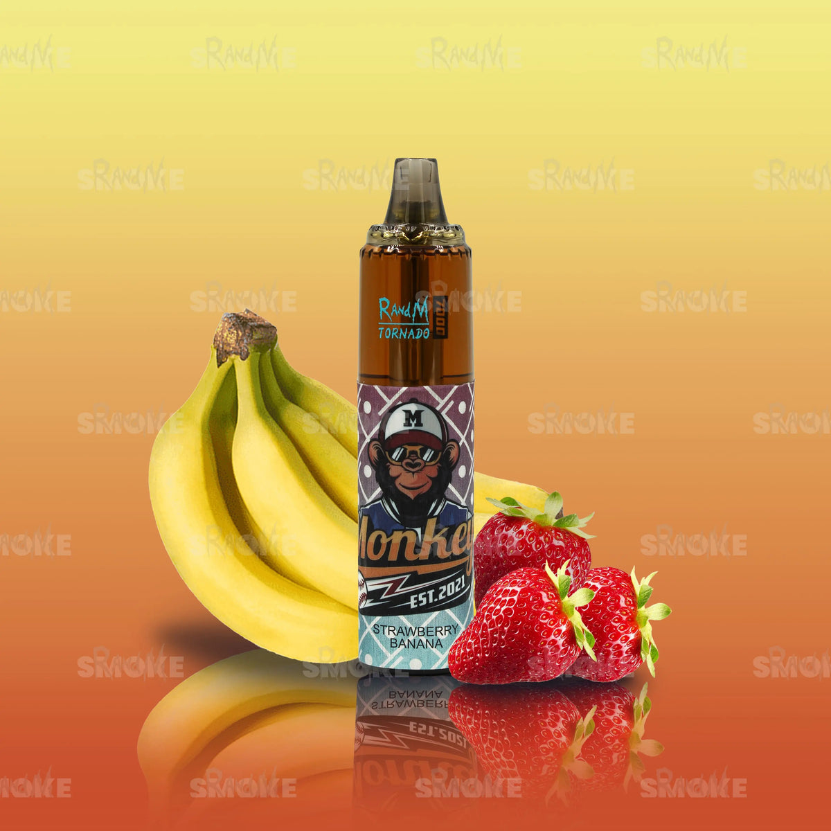 RandM Vape Tornado 7000 Strawberry Banana – Cremige Banane trifft auf süße Erdbeere für ein sanftes Fruchtduo