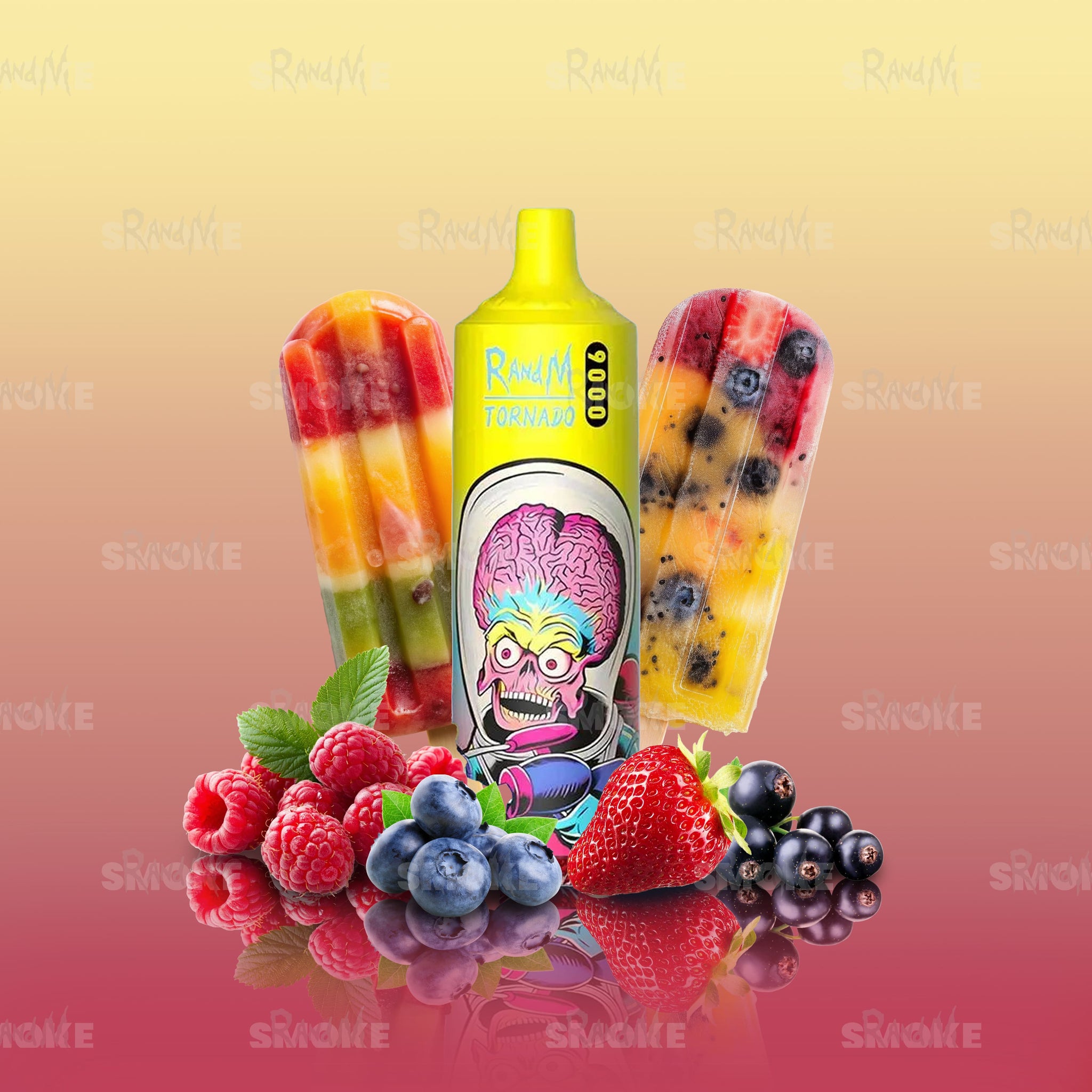 randm tornado 9000 strawberry cream RandM Tornado 9000 Puffs Disposable Vape Kit 18ml