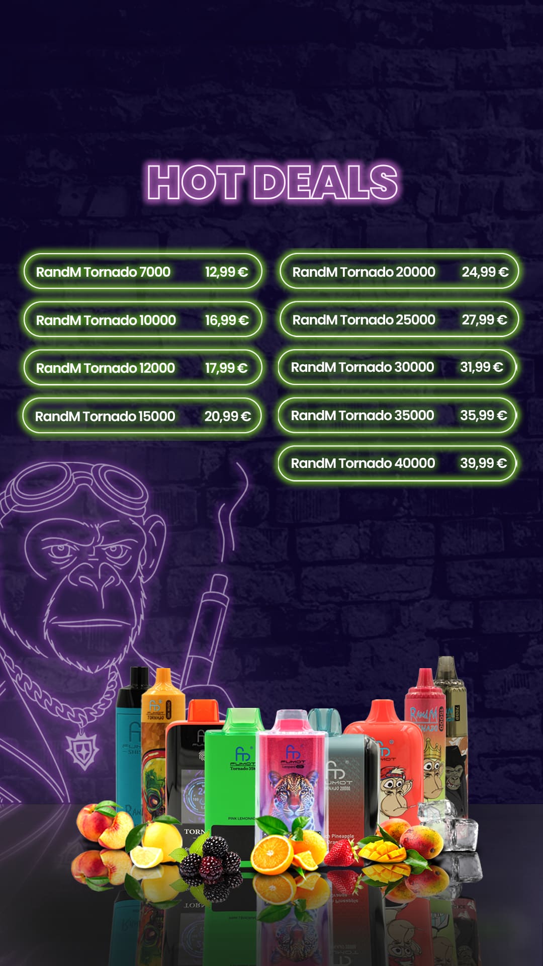RandM Vapes Tornado Preisübersicht Update – Preisvergleich für aktuelle Modelle (mobil)