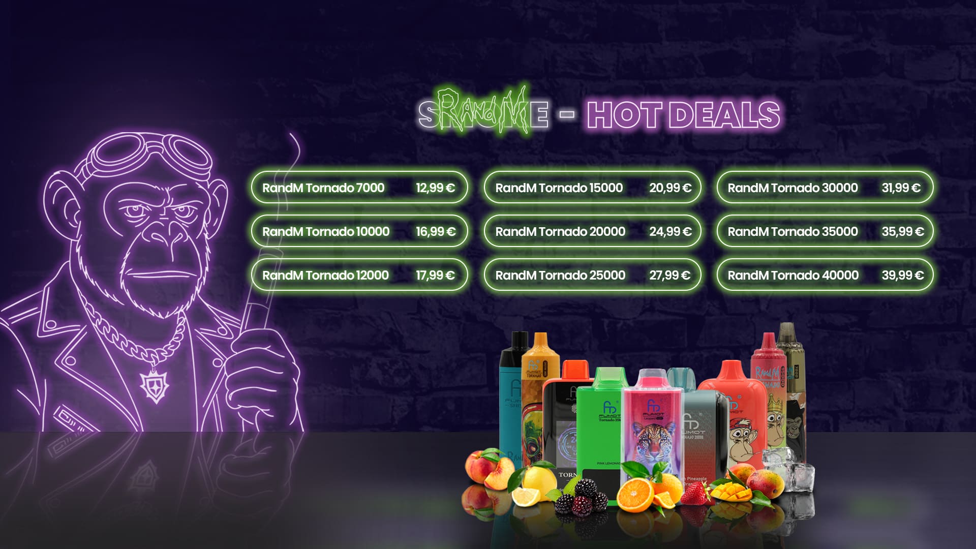 RandM Vapes Tornado Preisübersicht Update – Preistabelle der Tornado Serie (Web-Variante)